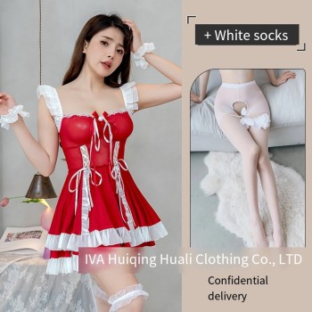 情趣内衣女性感可爱女仆小胸透视火辣调情床上制服诱惑