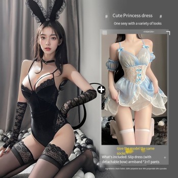 曼烟情趣内衣性感兔女郎诱惑免脱睡衣床上战袍秋冬激情制服套装女