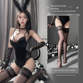 曼烟情趣内衣性感兔女郎诱惑免脱睡衣床上战袍秋冬激情制服套装女