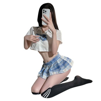 霂恋情趣学生装制服性感日系格子JK制服诱惑纯情短裙激情制服套装