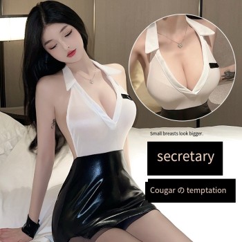 樊蕾深V诱惑风情露臀秘书装情趣内衣制服诱惑角色扮演激情睡衣562