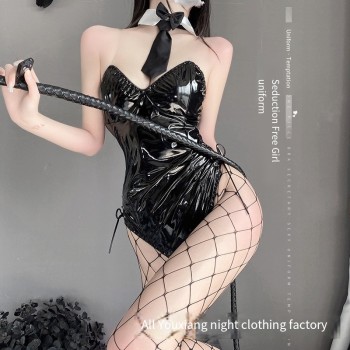 林林婷跨境情趣内衣性感激情兔女郎漆皮套装挑逗连体制服诱惑骚