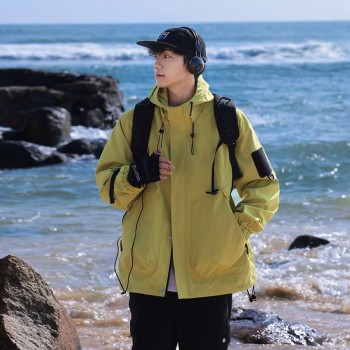 Outdoor coat Men's hooded jacket Hiking wear