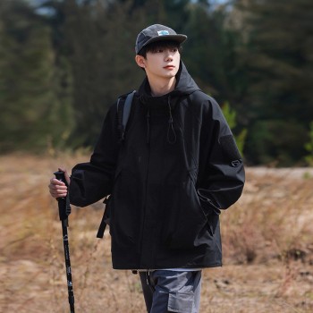Outdoor coat Men's hooded jacket Hiking wear