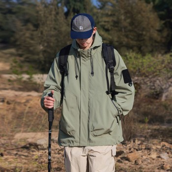 Outdoor coat Men's hooded jacket Hiking wear