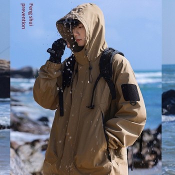 Outdoor coat Men's hooded jacket Hiking wear