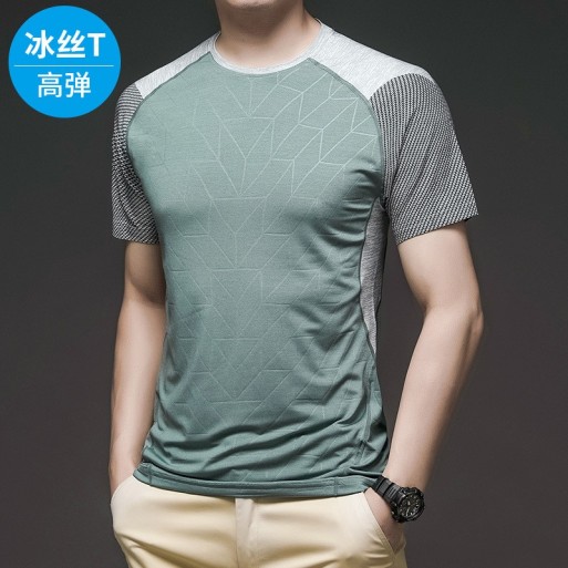 2024夏季男装速干衣男士户外运动健身新款短袖圆领T恤男潮冰丝t恤