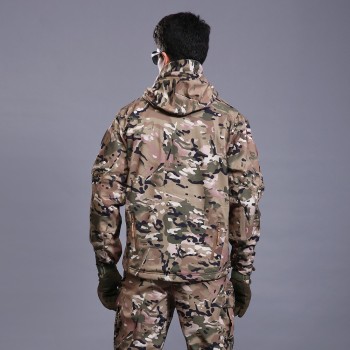 ESDY户外迷彩冲锋衣工作服批发 软壳迷彩服 男冬季登山服