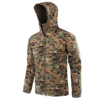 ESDY户外迷彩冲锋衣工作服批发 软壳迷彩服 男冬季登山服