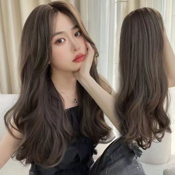 假发女长发自然全头套中分蓬松八字刘海长卷发仿真人发假发套