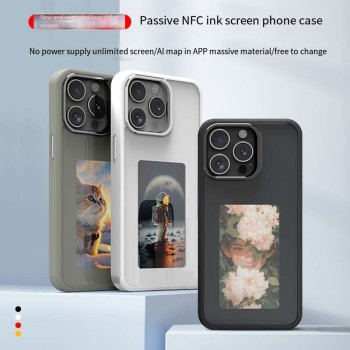 Passive Nfc projection screen DIY ink screen four-color phone case for iphone13 to 15promax