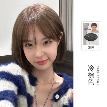 短发假发女新款波波头全头套式自然仿真夏季透气短直发整顶假发套